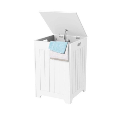 Scandinavian Inspired Laundry Bin Bathroom Storage with hinged stay position lid