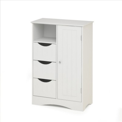 Simple white 3 Drawers 1 Door Floor Standing Bathroom Cabinet for storage